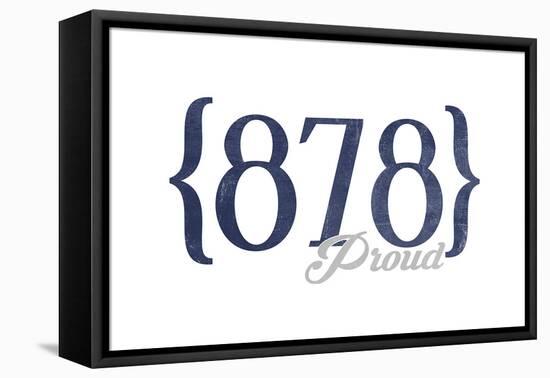 Pittsburgh, Pennsylvania - 878 Area Code (Blue)-Lantern Press-Framed Stretched Canvas