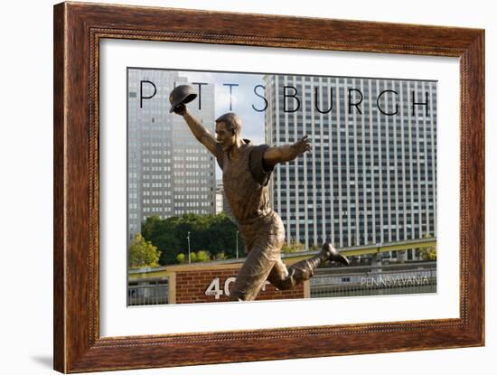 Pittsburgh, Pennsylvania - Bill Mazeroski Statue-Lantern Press-Framed Art Print