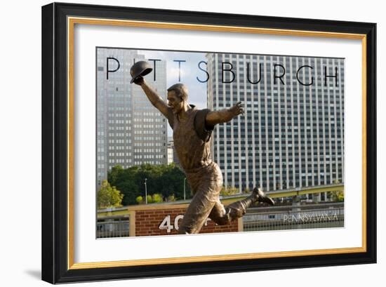 Pittsburgh, Pennsylvania - Bill Mazeroski Statue-Lantern Press-Framed Art Print