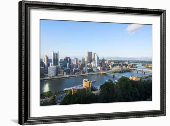 Pittsburgh, Pennsylvania, Downtown City and Rivers at Golden Triangle-Bill Bachmann-Framed Photographic Print