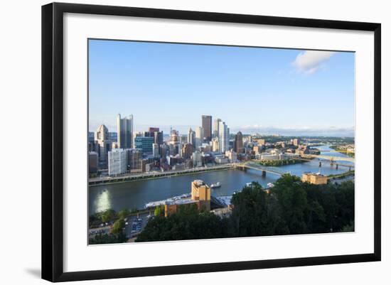 Pittsburgh, Pennsylvania, Downtown City and Rivers at Golden Triangle-Bill Bachmann-Framed Photographic Print