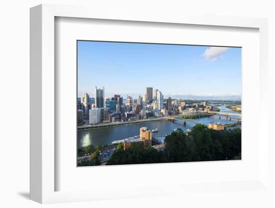 Pittsburgh, Pennsylvania, Downtown City and Rivers at Golden Triangle-Bill Bachmann-Framed Photographic Print