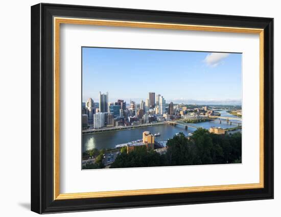 Pittsburgh, Pennsylvania, Downtown City and Rivers at Golden Triangle-Bill Bachmann-Framed Photographic Print