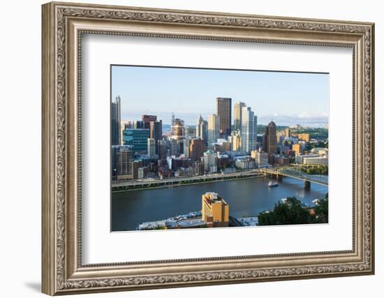 Pittsburgh, Pennsylvania, Downtown City and Rivers at Golden Triangle-Bill Bachmann-Framed Photographic Print