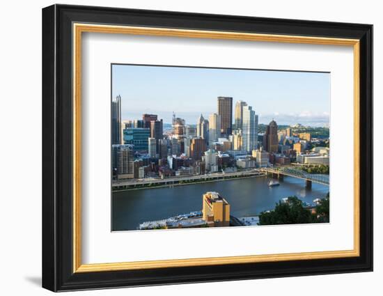 Pittsburgh, Pennsylvania, Downtown City and Rivers at Golden Triangle-Bill Bachmann-Framed Photographic Print