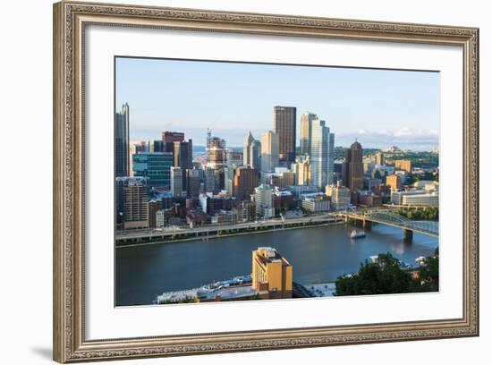 Pittsburgh, Pennsylvania, Downtown City and Rivers at Golden Triangle-Bill Bachmann-Framed Photographic Print