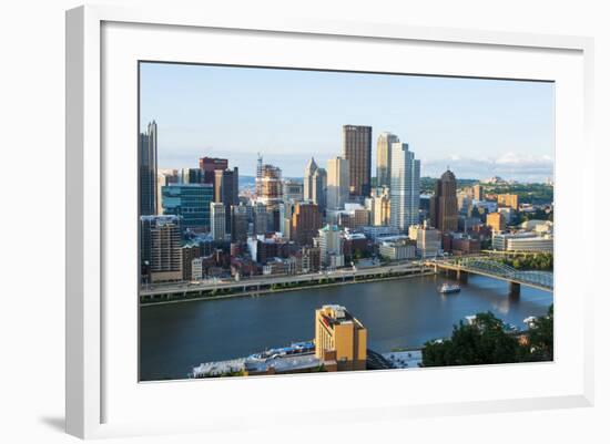 Pittsburgh, Pennsylvania, Downtown City and Rivers at Golden Triangle-Bill Bachmann-Framed Photographic Print