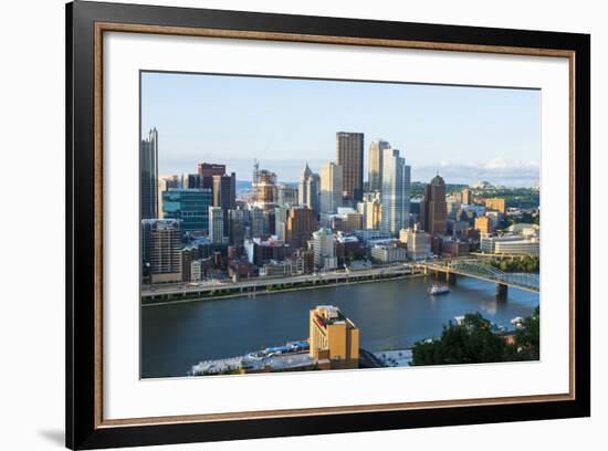 Pittsburgh, Pennsylvania, Downtown City and Rivers at Golden Triangle-Bill Bachmann-Framed Photographic Print