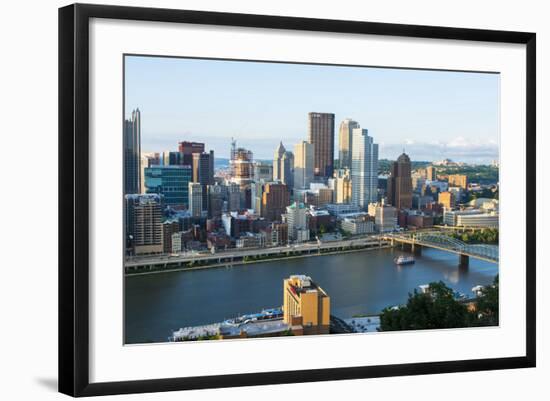 Pittsburgh, Pennsylvania, Downtown City and Rivers at Golden Triangle-Bill Bachmann-Framed Photographic Print