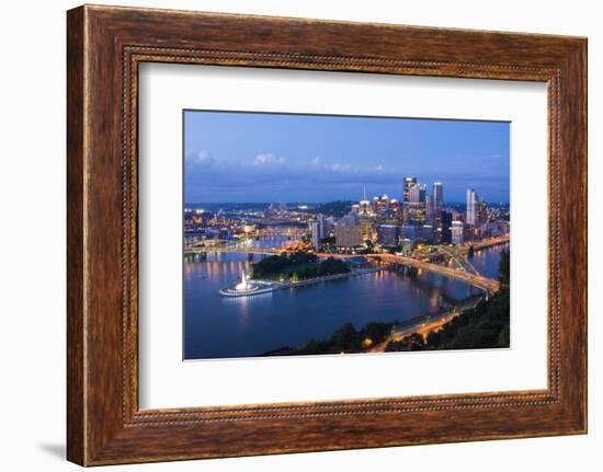 Pittsburgh, Pennsylvania, Skyline from Mt Washington of Downtown City-Bill Bachmann-Framed Premium Photographic Print