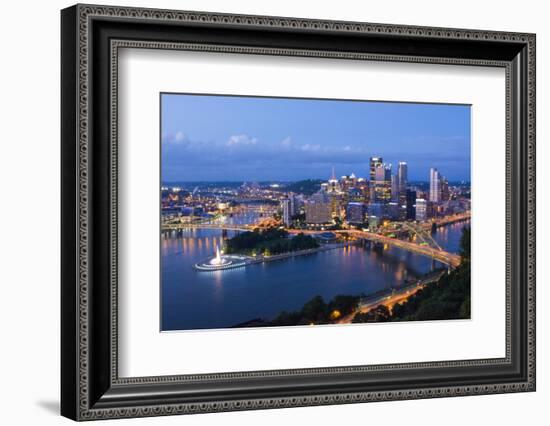 Pittsburgh, Pennsylvania, Skyline from Mt Washington of Downtown City-Bill Bachmann-Framed Premium Photographic Print