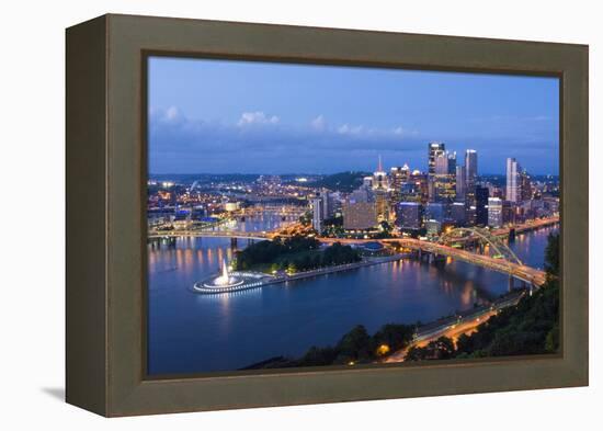 Pittsburgh, Pennsylvania, Skyline from Mt Washington of Downtown City-Bill Bachmann-Framed Premier Image Canvas