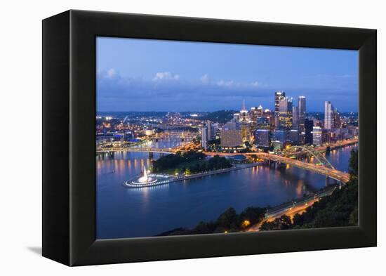 Pittsburgh, Pennsylvania, Skyline from Mt Washington of Downtown City-Bill Bachmann-Framed Premier Image Canvas