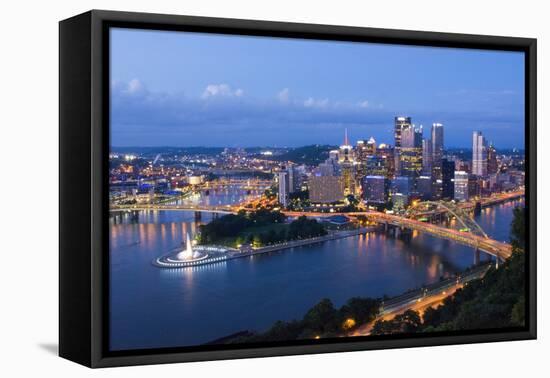 Pittsburgh, Pennsylvania, Skyline from Mt Washington of Downtown City-Bill Bachmann-Framed Premier Image Canvas