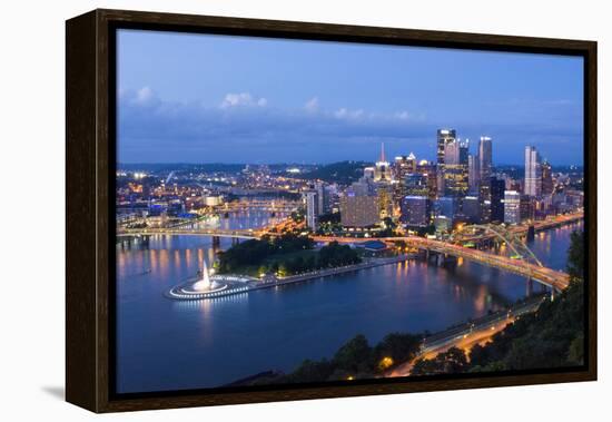 Pittsburgh, Pennsylvania, Skyline from Mt Washington of Downtown City-Bill Bachmann-Framed Premier Image Canvas