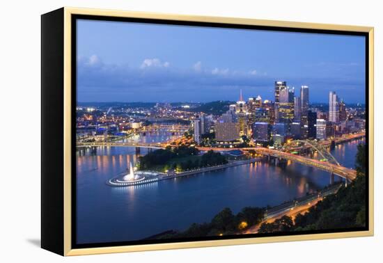 Pittsburgh, Pennsylvania, Skyline from Mt Washington of Downtown City-Bill Bachmann-Framed Premier Image Canvas