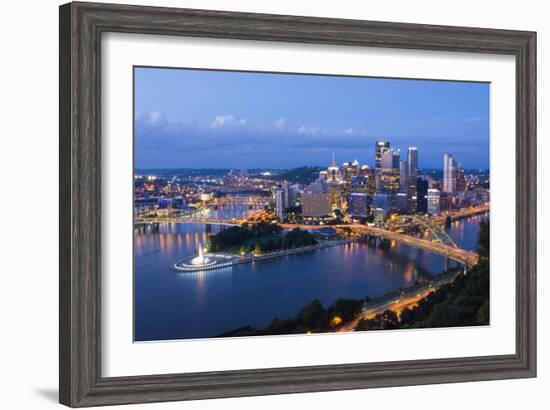 Pittsburgh, Pennsylvania, Skyline from Mt Washington of Downtown City-Bill Bachmann-Framed Photographic Print