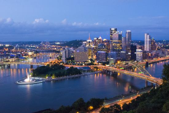 Pittsburgh Pennsylvania Skyline From Mt Washington Of Downtown City Photographic Print Bill Bachmann Art Com