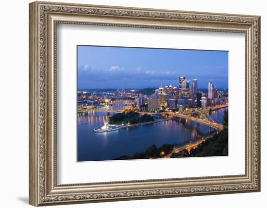 Pittsburgh, Pennsylvania, Skyline from Mt Washington of Downtown City-Bill Bachmann-Framed Photographic Print