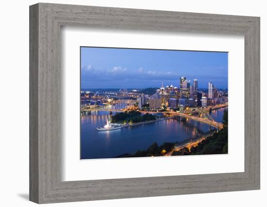 Pittsburgh, Pennsylvania, Skyline from Mt Washington of Downtown City-Bill Bachmann-Framed Photographic Print