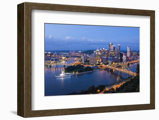 Pittsburgh, Pennsylvania, Skyline from Mt Washington of Downtown City-Bill Bachmann-Framed Photographic Print