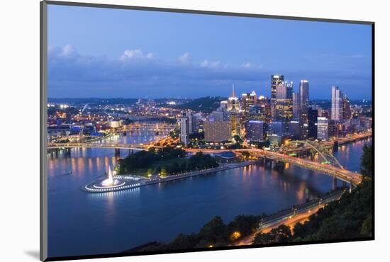 Pittsburgh, Pennsylvania, Skyline from Mt Washington of Downtown City-Bill Bachmann-Mounted Photographic Print