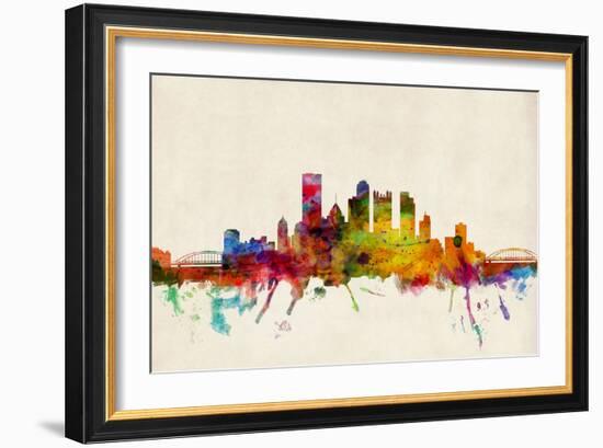 Pittsburgh Pennsylvania Skyline-Michael Tompsett-Framed Premium Giclee Print