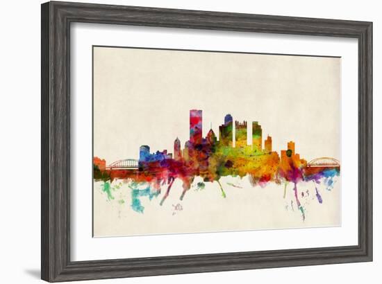 Pittsburgh Pennsylvania Skyline-Michael Tompsett-Framed Art Print