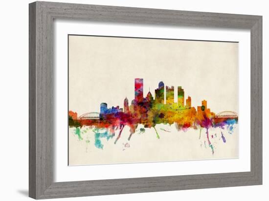 Pittsburgh Pennsylvania Skyline-Michael Tompsett-Framed Art Print