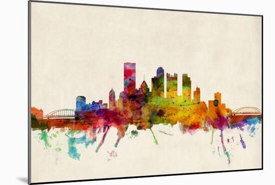 Pittsburgh Pennsylvania Skyline-Michael Tompsett-Mounted Art Print