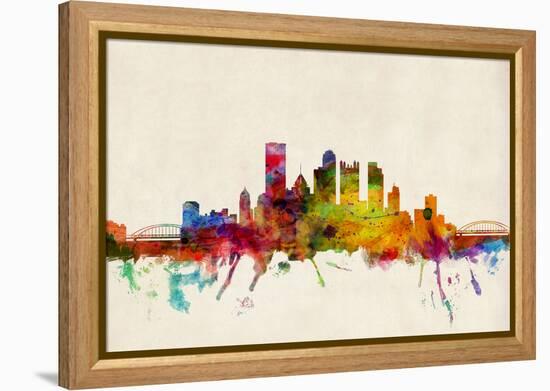 Pittsburgh Pennsylvania Skyline-Michael Tompsett-Framed Stretched Canvas