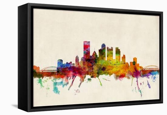 Pittsburgh Pennsylvania Skyline-Michael Tompsett-Framed Stretched Canvas