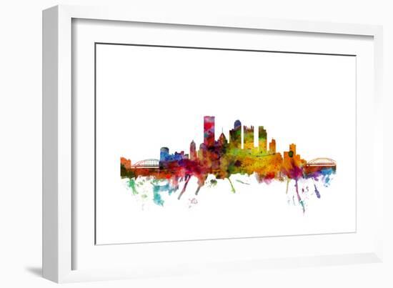 Pittsburgh Pennsylvania Skyline-Michael Tompsett-Framed Art Print