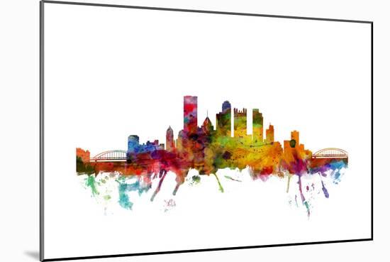 Pittsburgh Pennsylvania Skyline-Michael Tompsett-Mounted Art Print