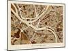 Pittsburgh Pennsylvania Street Map-Michael Tompsett-Mounted Art Print