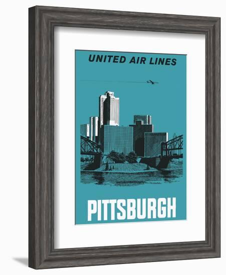 Pittsburgh, Pennsylvania USA - United Air Lines-Alf Maggee-Framed Art Print