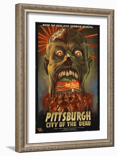 Pittsburgh, Pennsylvania - Zombie Day of the Dead-Lantern Press-Framed Art Print