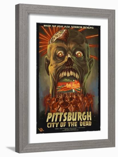 Pittsburgh, Pennsylvania - Zombie Day of the Dead-Lantern Press-Framed Art Print