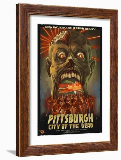 Pittsburgh, Pennsylvania - Zombie Day of the Dead-Lantern Press-Framed Art Print