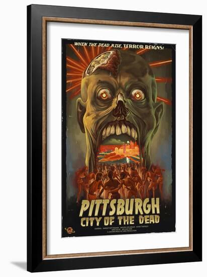 Pittsburgh, Pennsylvania - Zombie Day of the Dead-Lantern Press-Framed Art Print