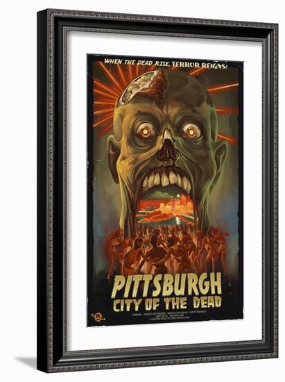 Pittsburgh, Pennsylvania - Zombie Day of the Dead-Lantern Press-Framed Art Print