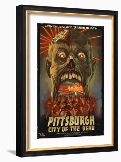 Pittsburgh, Pennsylvania - Zombie Day of the Dead-Lantern Press-Framed Art Print