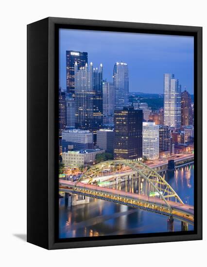 Pittsburgh Skyline and Fort Pitt Bridge over the Monongahela River, Pittsburgh, Pennsylvania, Unite-Richard Cummins-Framed Premier Image Canvas