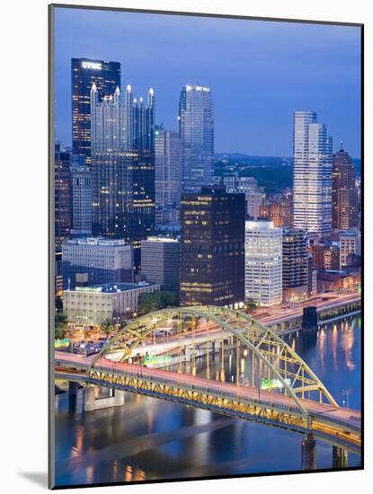 Pittsburgh Skyline and Fort Pitt Bridge over the Monongahela River, Pittsburgh, Pennsylvania, Unite-Richard Cummins-Mounted Photographic Print