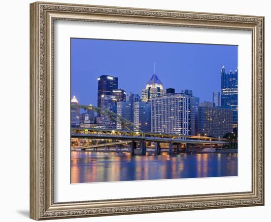 Pittsburgh Skyline and the Allegheny River, Pittsburgh, Pennsylvania, United States of America, Nor-Richard Cummins-Framed Photographic Print