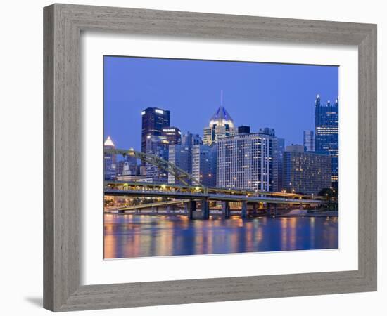 Pittsburgh Skyline and the Allegheny River, Pittsburgh, Pennsylvania, United States of America, Nor-Richard Cummins-Framed Photographic Print