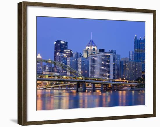 Pittsburgh Skyline and the Allegheny River, Pittsburgh, Pennsylvania, United States of America, Nor-Richard Cummins-Framed Photographic Print