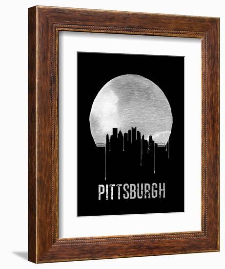 Pittsburgh Skyline Black-null-Framed Art Print