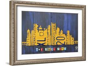 Pittsburgh Skyline License Plate Art-Design Turnpike-Framed Giclee Print