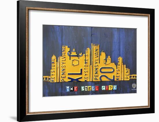 Pittsburgh Skyline License Plate Art-Design Turnpike-Framed Giclee Print